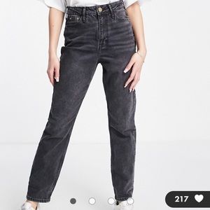 River Island high rise mom sculpt jeans black EUR 32R